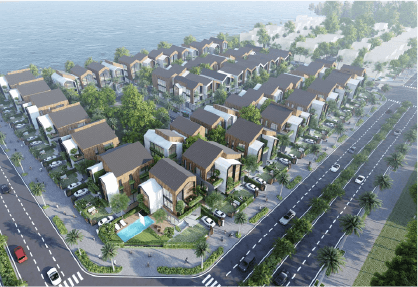 Phối cảnh toàn cảnh từ trên cao tại Khu đô thị Nam Thăng Long (Ciputra Hà Nội)